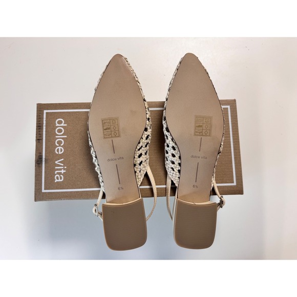 Dolce Vita Birdie Woven Leather Slingback Flats Off White Size 6.5 - Picture 4 of 6